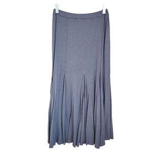 PERUVIAN CONNECTION Gray Pima Cotton Midi Skirt XS